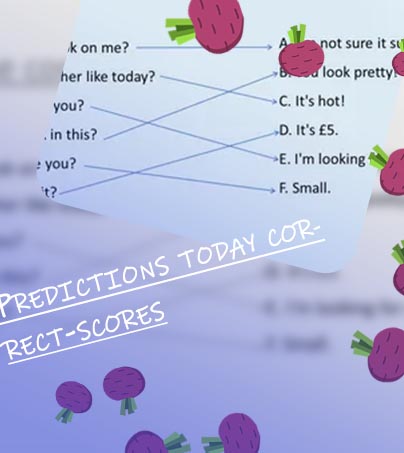 Help me with correct scores today